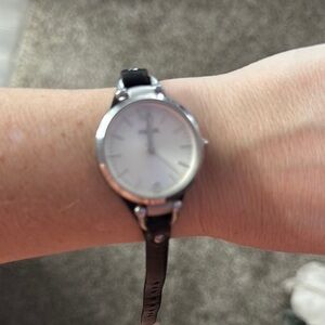Black Leather Strap Watch